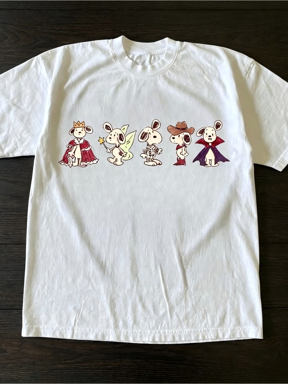 Cute Cartoon Mouse Graphic T-Shirt White Fairy Tale Character Tee Vintage Style
